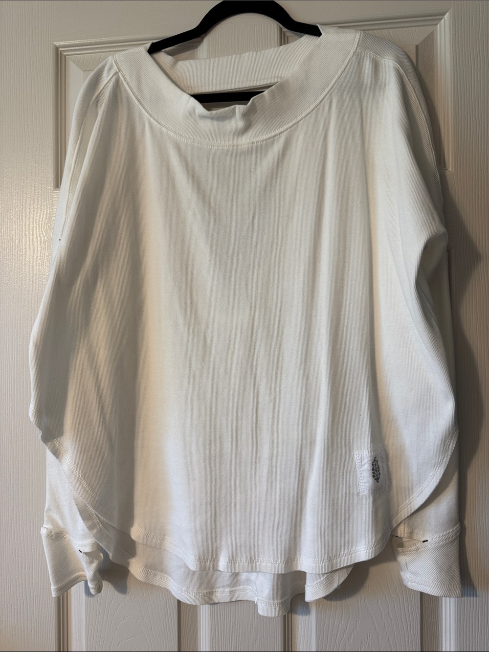 Free People White Long Sleeve Pullover